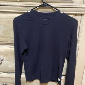 Vuori Faded Black Ribbed Women's Long-sleeve Top